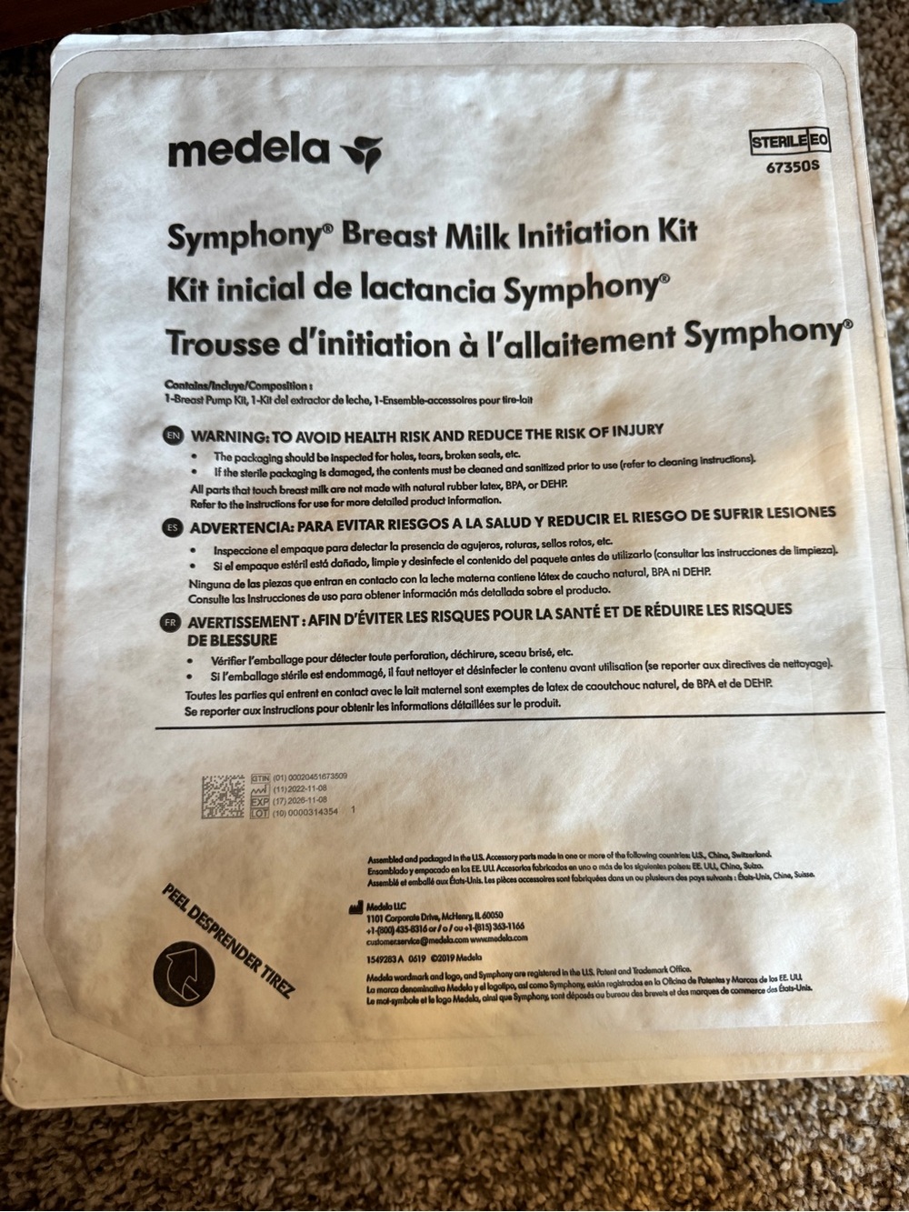 Medela Symphony breast milk